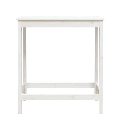 Mesa Alta De Bar Madera Maciza De Pino Blanco 100x50x110 Cm_3
