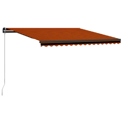 Toldo Manual Retráctil Con Led Naranja Y Marrón 450x300 Cm_0