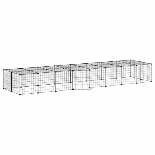 Vidaxl Jaula Para Mascotas De 36 Paneles Puerta Acero Negro 35x35 Cm_0