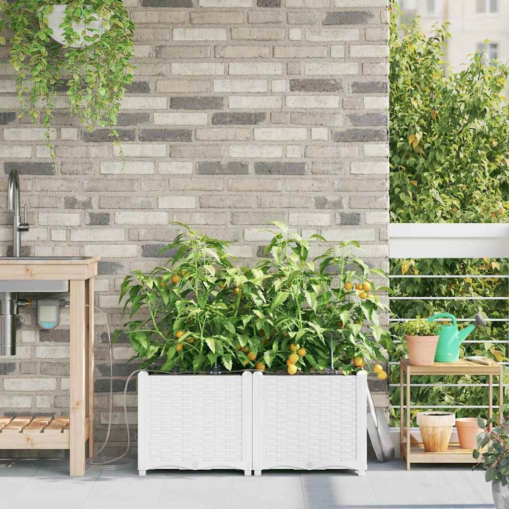 Vidaxl Jardineras Blanco 80 X 40 X 37.5 Cm Acero_1