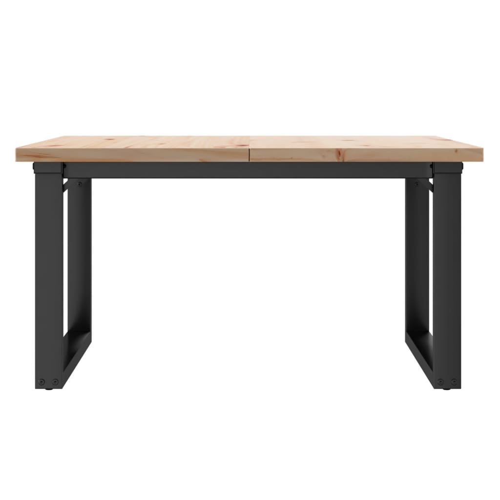 Mesa De Centro Marco O Madera Maciza Pino Y Acero 80x80x45,5 Cm_2