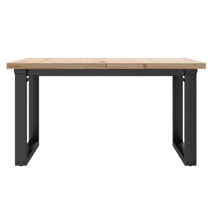 Mesa De Centro Marco O Madera Maciza Pino Y Acero 80x80x45,5 Cm_2