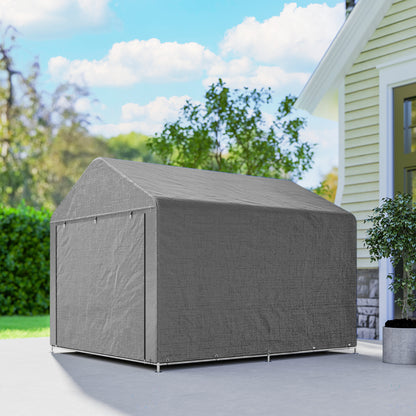 Outsunny Carpa De Jardín Para Herramientas Bicicletas Motos 2,4x2x2 M Gris_3