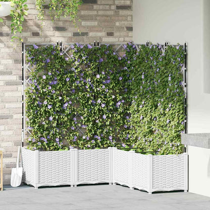 Vidaxl Maceta De Jardín Con Enrejado 5 Pcs Blanco 120 X 120 X 143 Cm_1