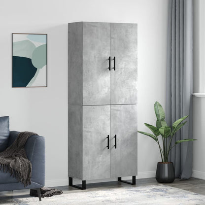 Aparador Alto Madera Contrachapada Gris Hormigón 69,5x34x180 Cm_0