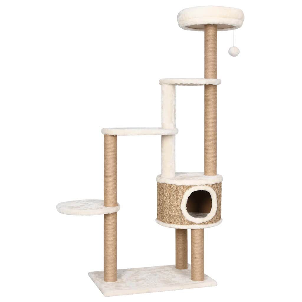 Vidaxl Árbol Para Gatos Cojín Lujo Poste Rascador Hierba Marina 148 Cm_1