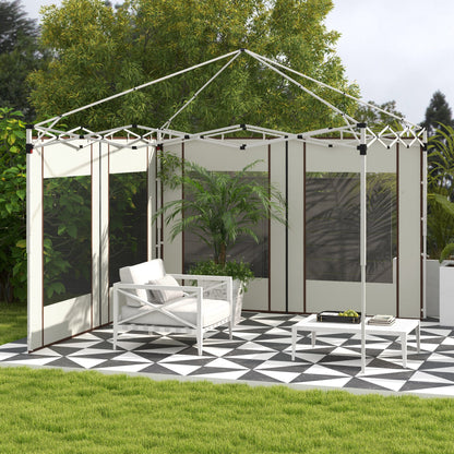 Outsunny Paredes Laterales Para Carpa De 2 Paneles 295x195 Cm Crema_1