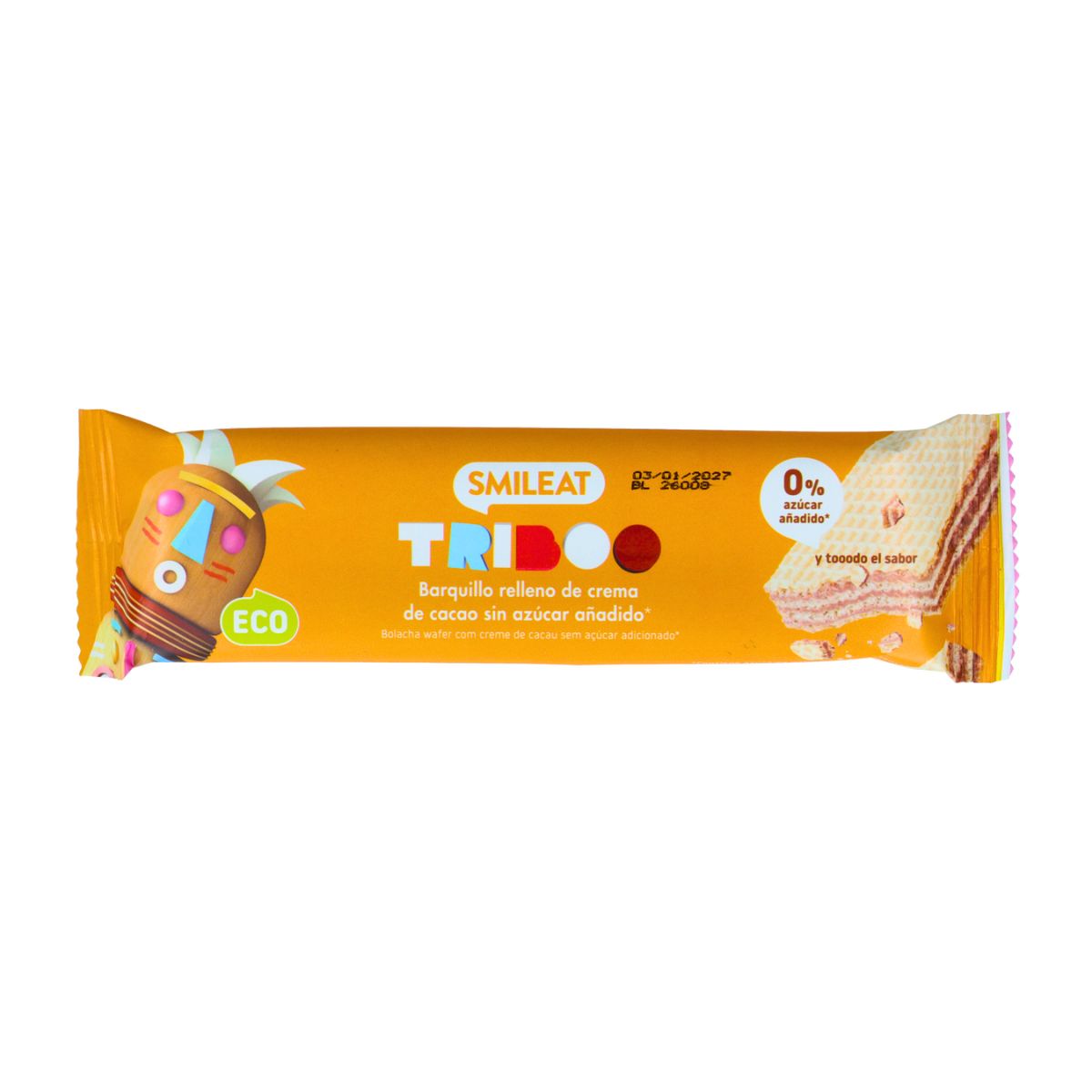 Barrita barquillo rellena 30g ECO Smileat