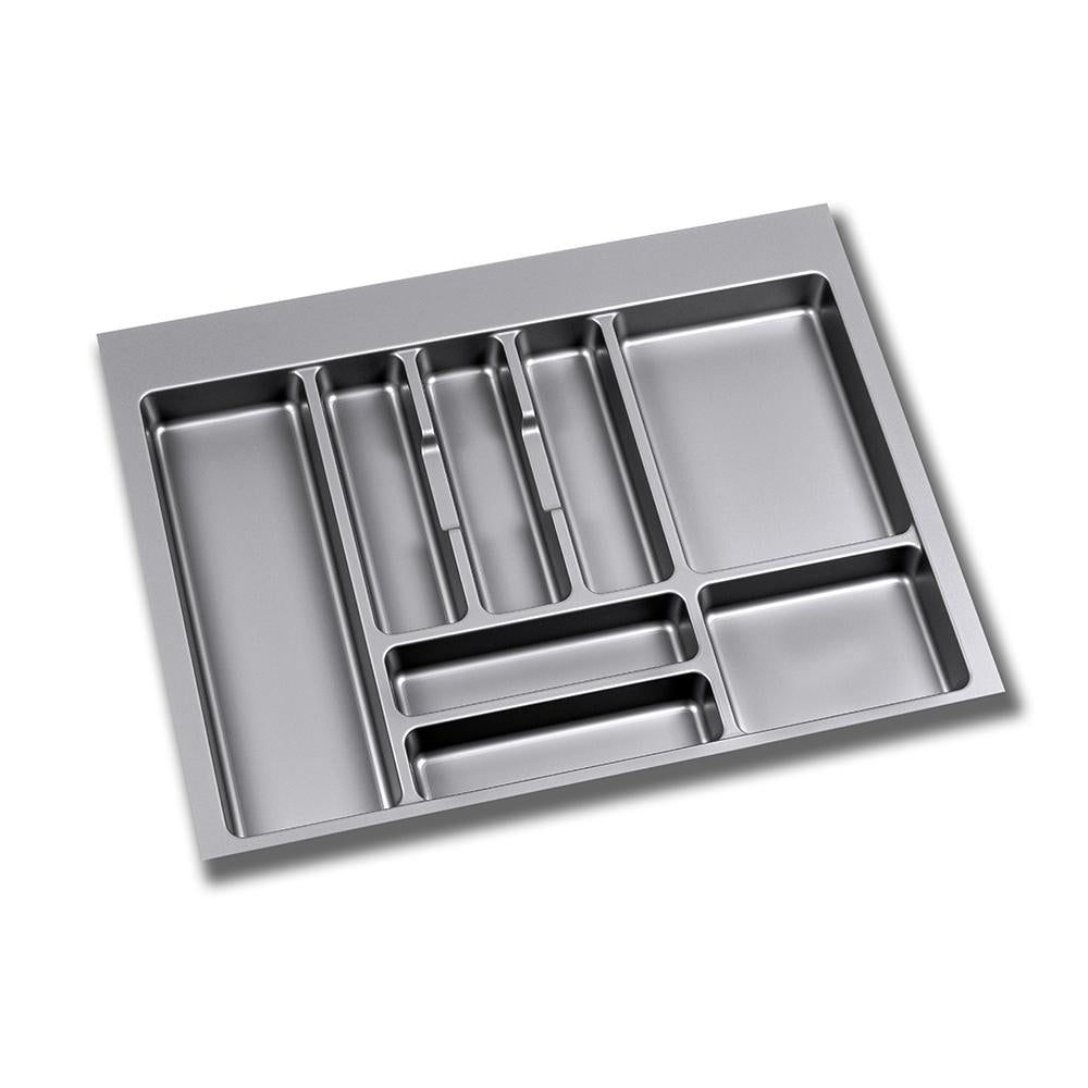 Emuca Cubertero para cajón de cocina, módulo 700 mm, Plástico, Gris