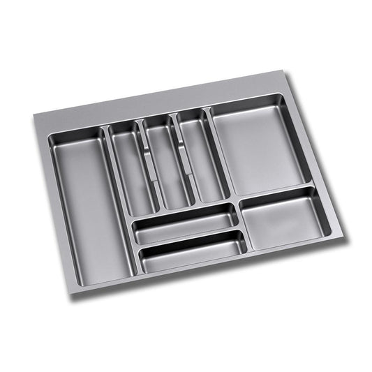 Emuca Cubertero para cajón de cocina, módulo 700 mm, Plástico, Gris