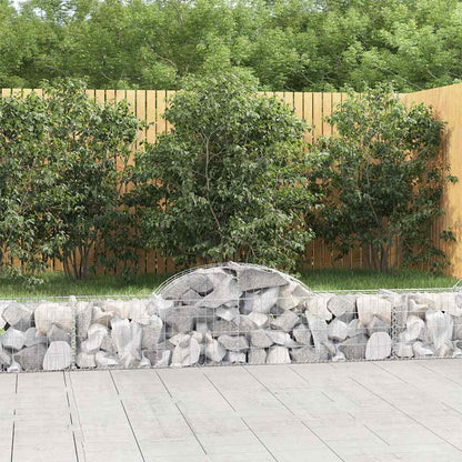 Cestas De Gaviones 14 Uds Forma De Arco Hierro 200x30x40/60 Cm_1