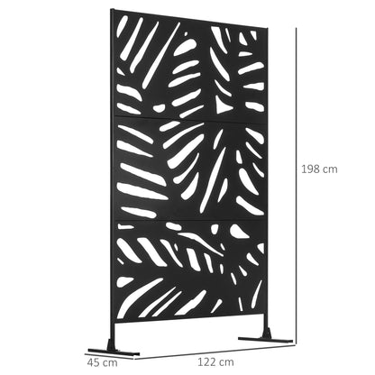 Outsunny Biombo Separador De Ambientes De 3 Paneles 122x198 Cm Negro_2