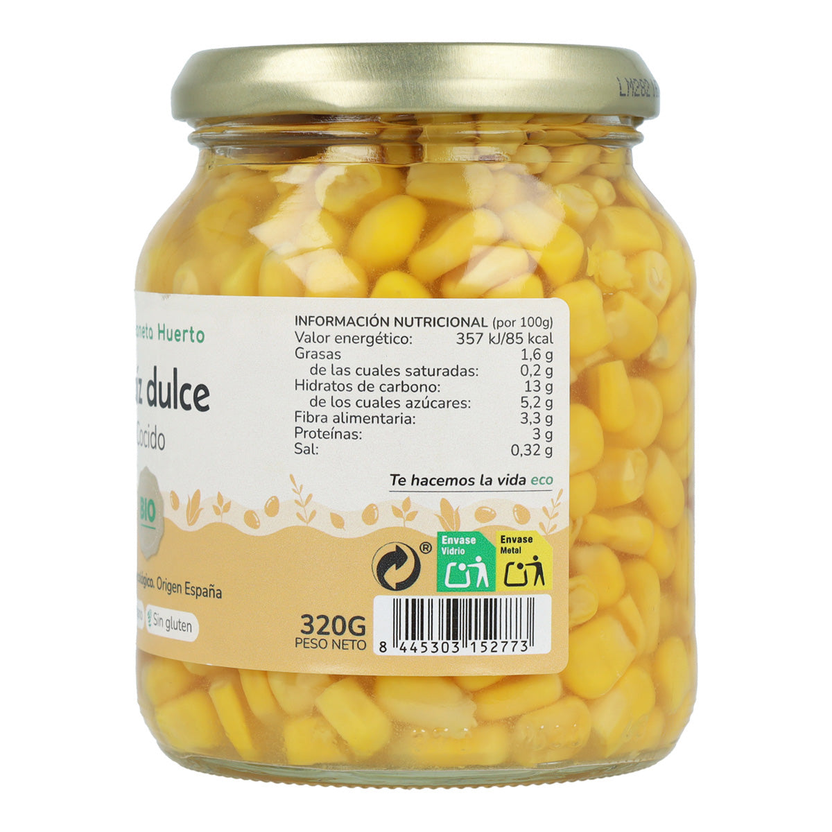 Maíz dulce ECO Planeta Huerto 340 g