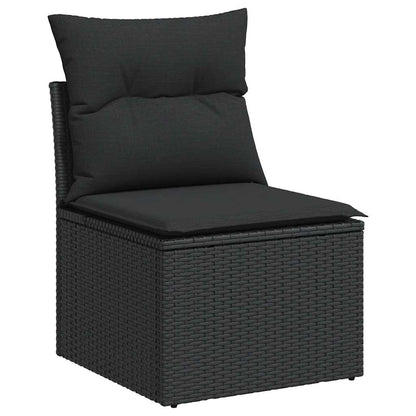 Set De Sofás De Jardín 7 Pzas Con Cojines Ratán Sintético Negro / Vetonek_3