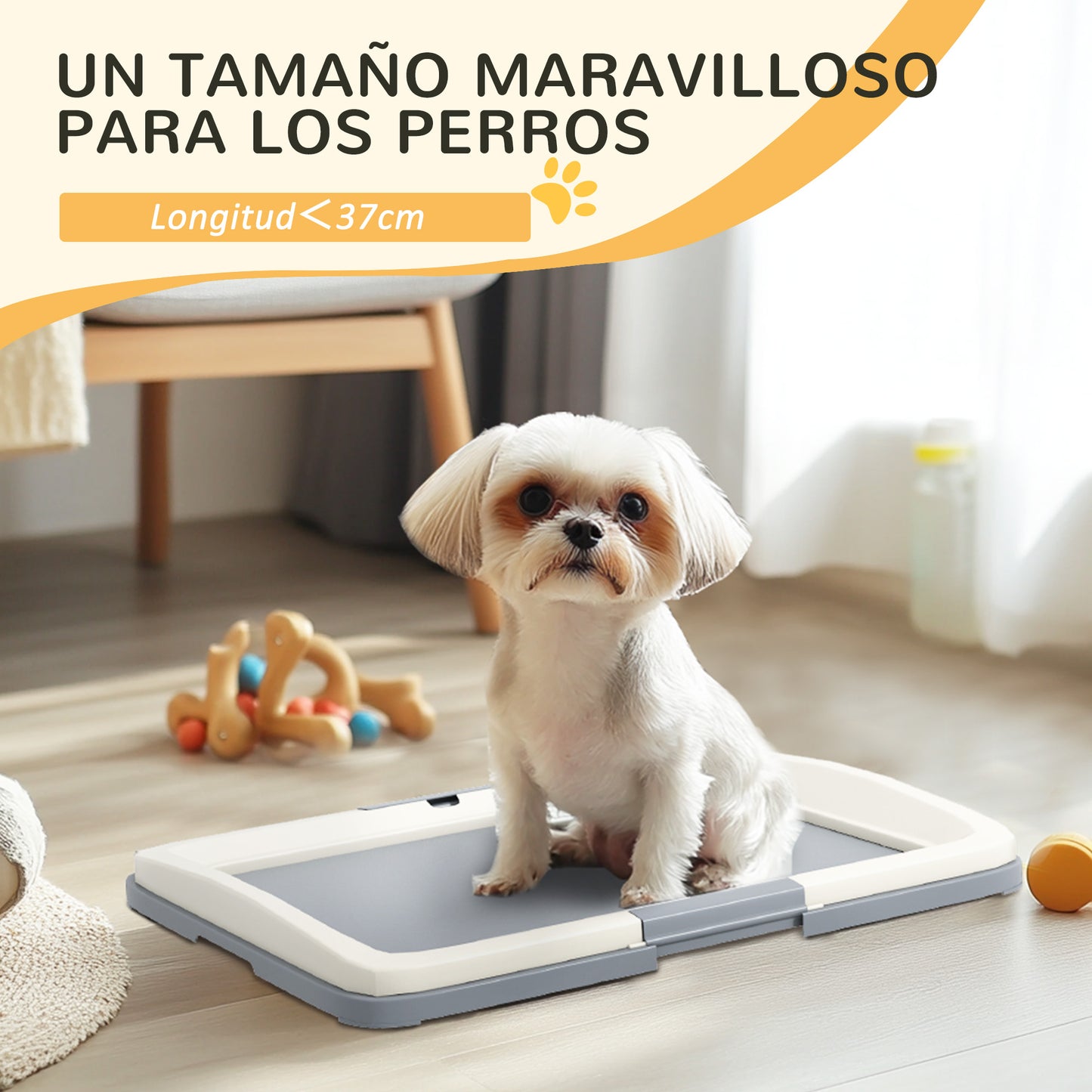 Pawhut Inodoro Para Perros Con Bandeja Para Exterior E Interior 63x48,5x6cm Gris_5