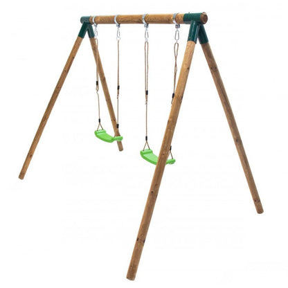 Columpio Doble De Madera Redonda Masgames Kibo Xl.