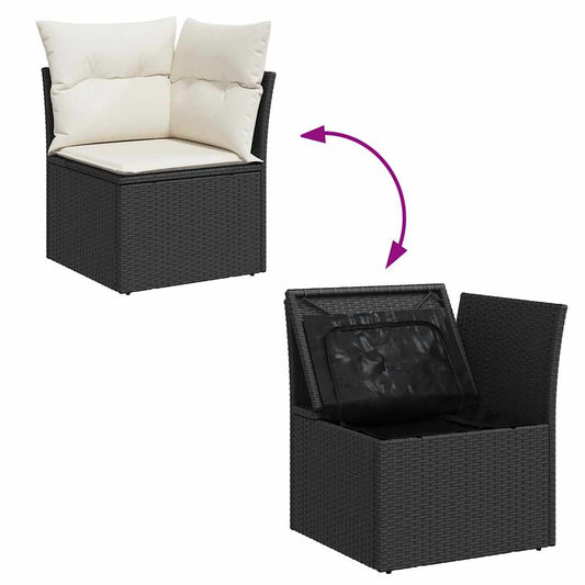 Set De Sofás De Jardín Y Cojines 8 Piezas Ratán Sintético Negro / Vetonek_0