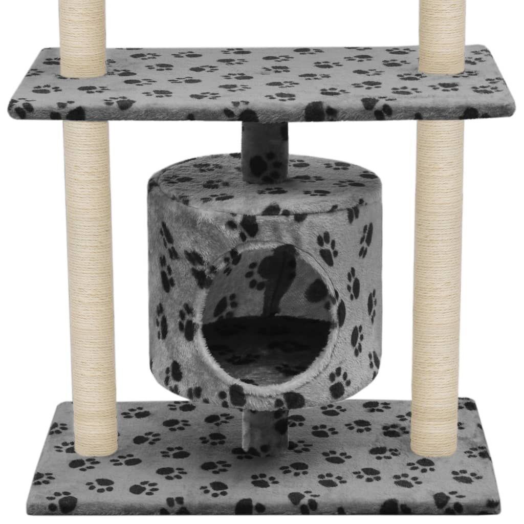 Vidaxl Rascador Para Gatos Con Poste De Sisal 95 Cm Huellas Gris_3