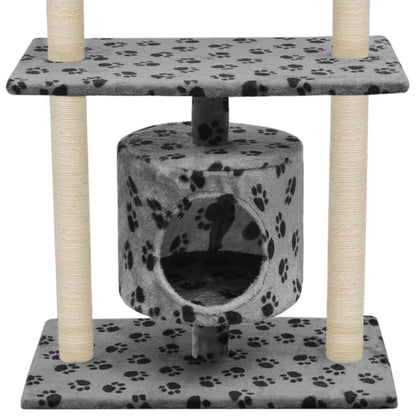 Vidaxl Rascador Para Gatos Con Poste De Sisal 95 Cm Huellas Gris_3