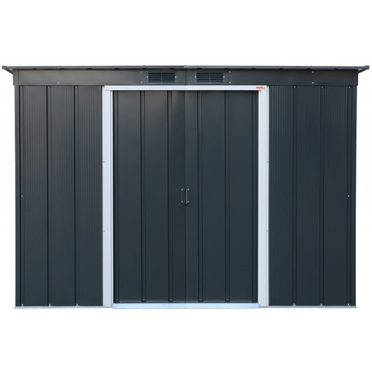 Duramax - Caseta Jardín - Eco Pent Roof 8x4 - Metal - Color Gris Antracita_0