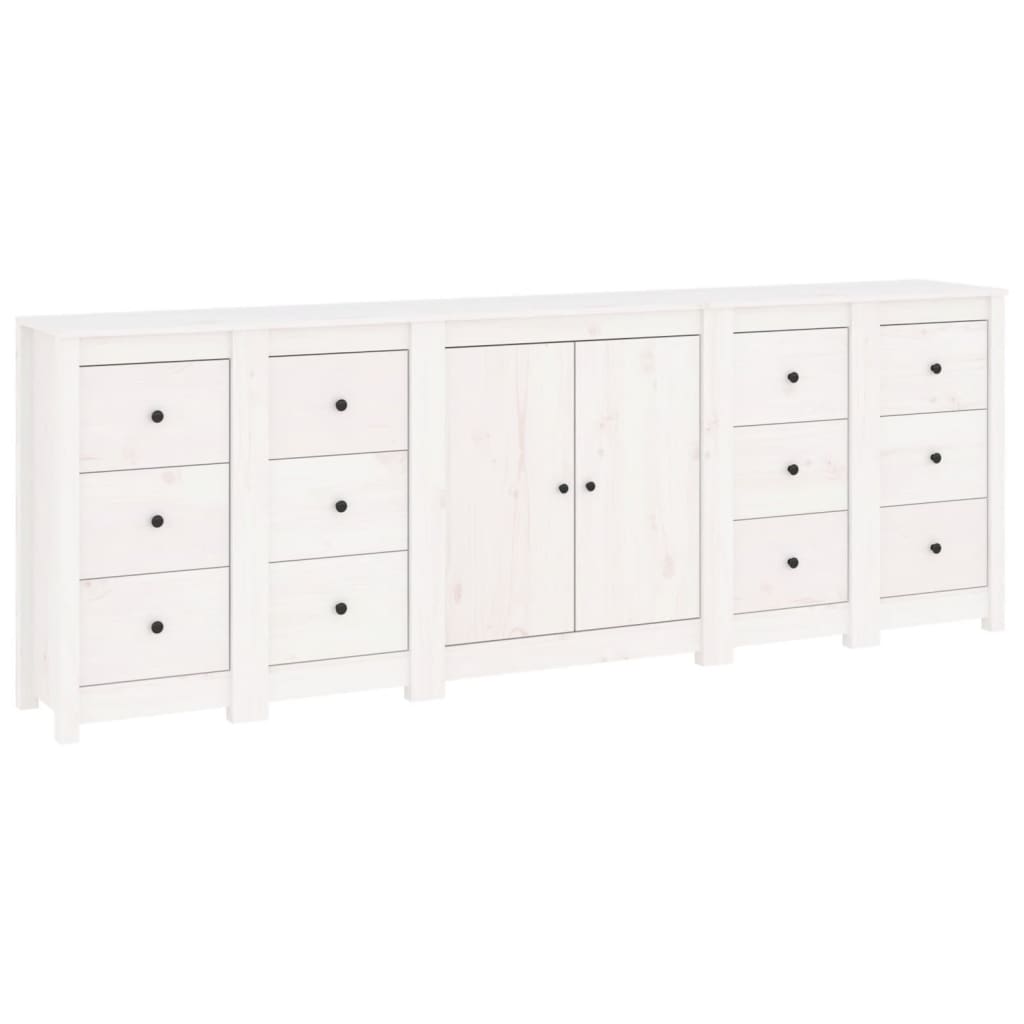 Aparador De Madera Maciza De Pino Blanco 230 X 35 X 80 Cm_1