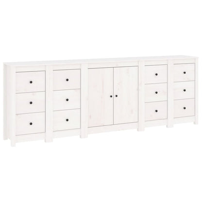 Aparador De Madera Maciza De Pino Blanco 230 X 35 X 80 Cm_1