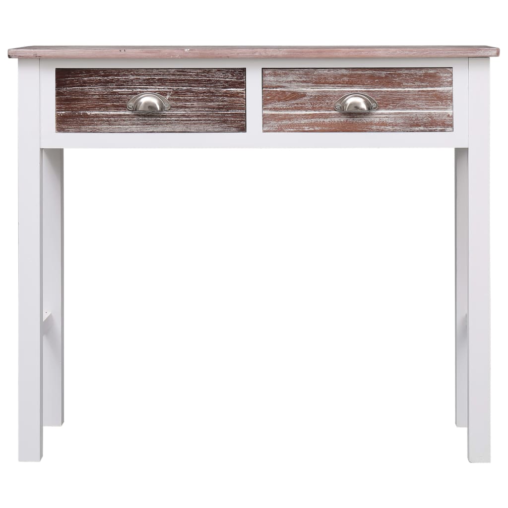 Mesa Consola De Madera Marrón 90x30x77 Cm_2