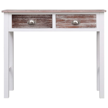 Mesa Consola De Madera Marrón 90x30x77 Cm_2