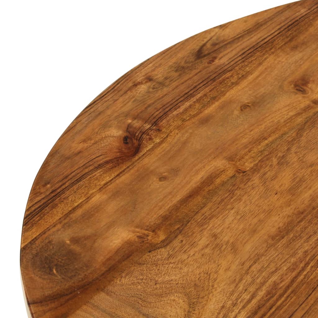 Mesa De Centro De Madera Maciza De Acacia 65x65x32 Cm_3