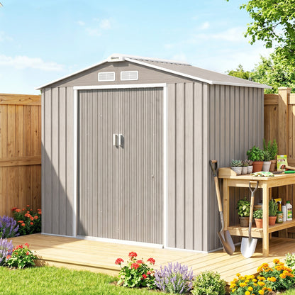 Outsunny Caseta De Jardín Exterior 2,42 M² 213x130x185 Cm Con Puerta Corredera_1