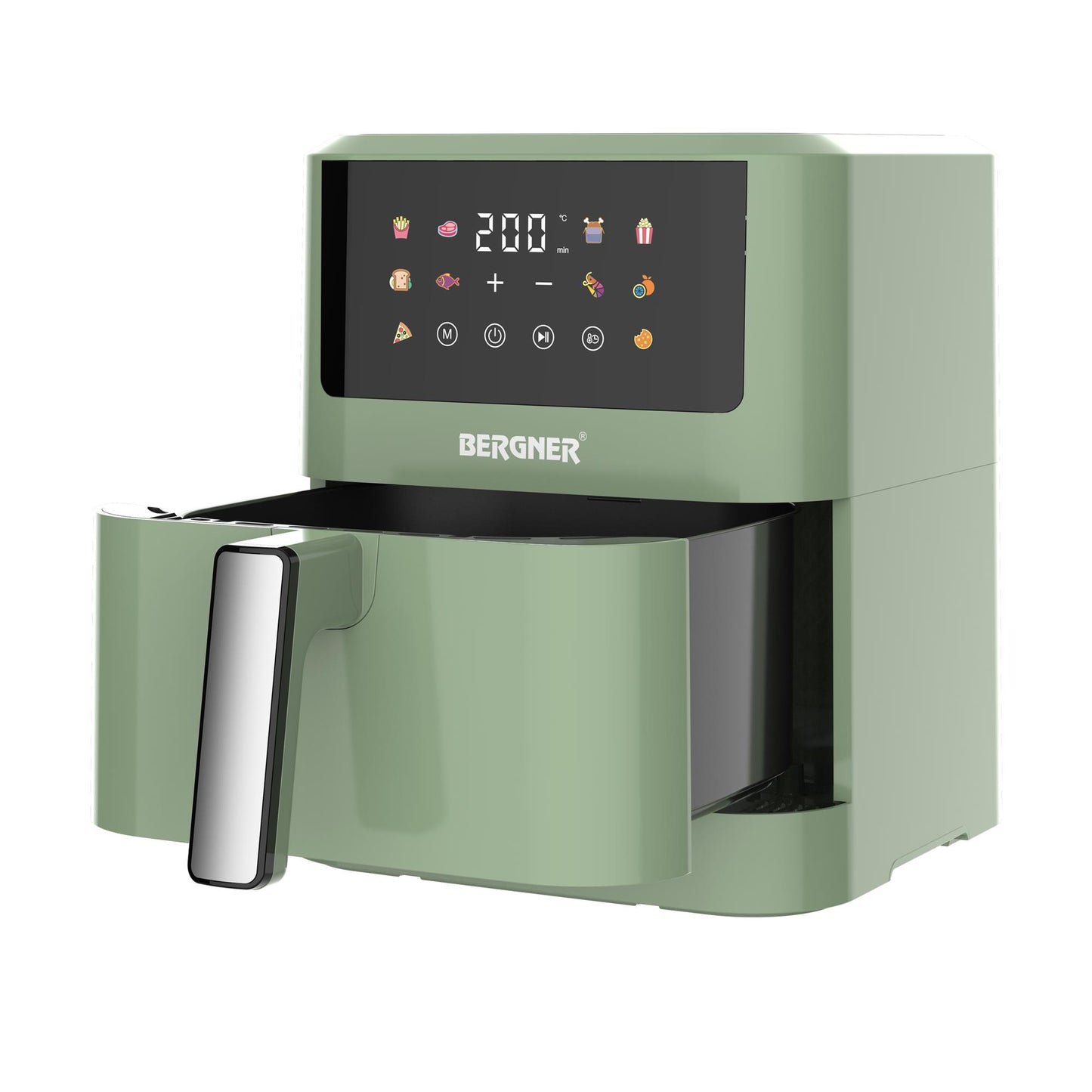 Freidora De Aire 6l 1500w Bergner Midnight Con Grill, 10 Programas Y Control De Temp_0