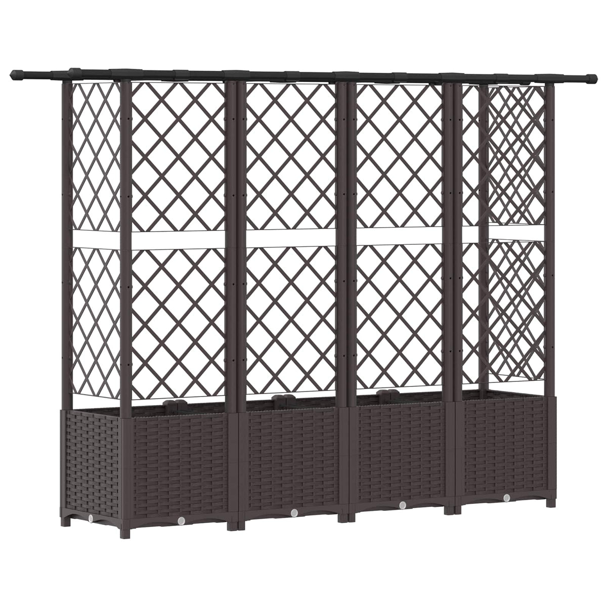 Cama Elevada Con Trellis Y Techo Marrón 202 X 40 X 136 Cm Pp_4