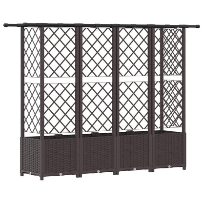 Cama Elevada Con Trellis Y Techo Marrón 202 X 40 X 136 Cm Pp_4