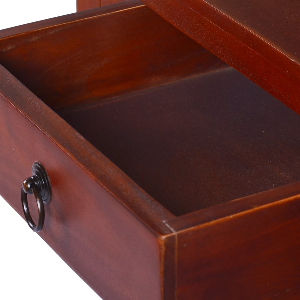 Mesa Consola Clásica De Madera Maciza Caoba Marrón 50x30x75 Cm_4