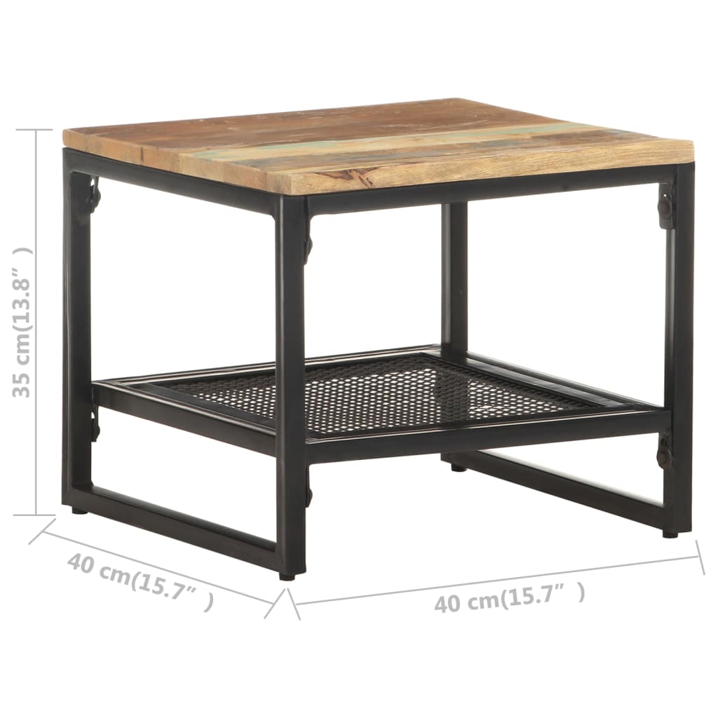 Mesa Auxiliar De Madera Maciza Reciclada 40x40x35 Cm_4