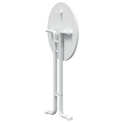 Mesa Alta De Comedor Madera Ingeniería Y Acero Blanco Ø70x110cm_4