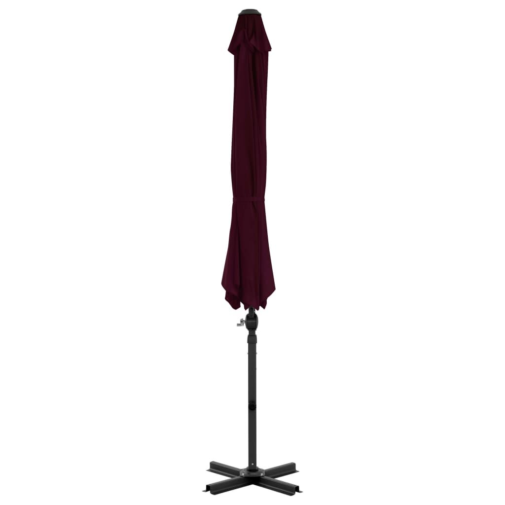 Vidaxl Sombrilla De Jardín Voladiza Con Palo De Aluminio Rojo 300 Cm_3
