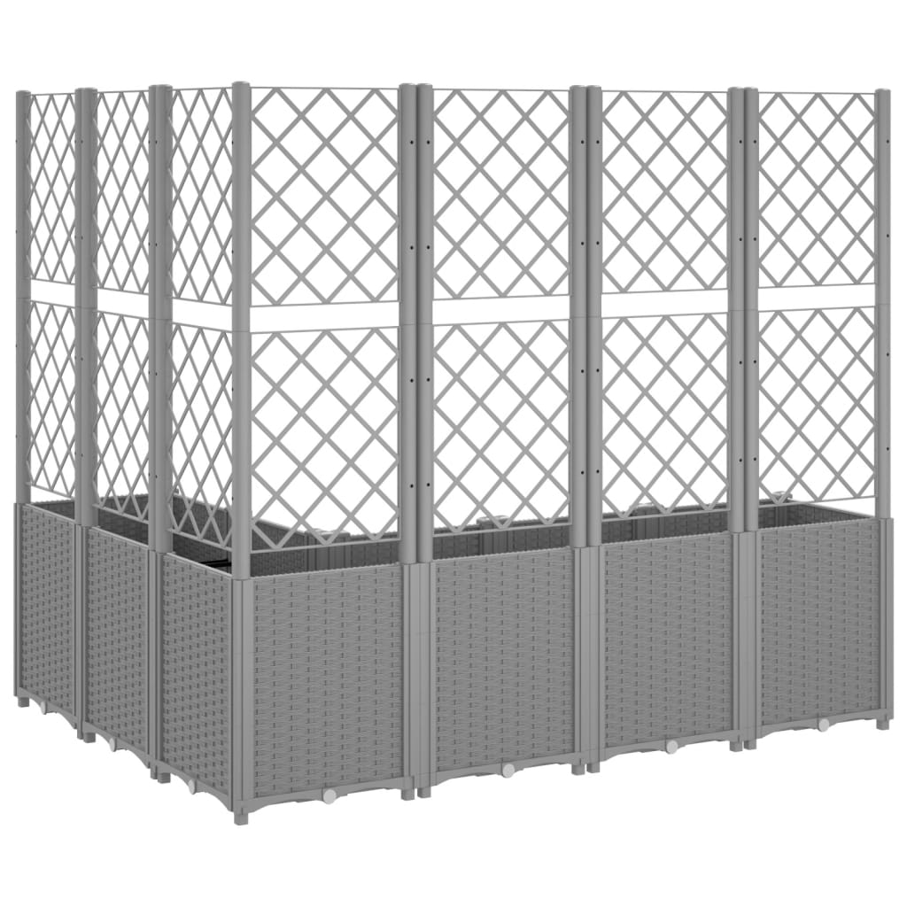 Jardinera Con Enrejado Pp Gris Claro 160x120x140 Cm_4