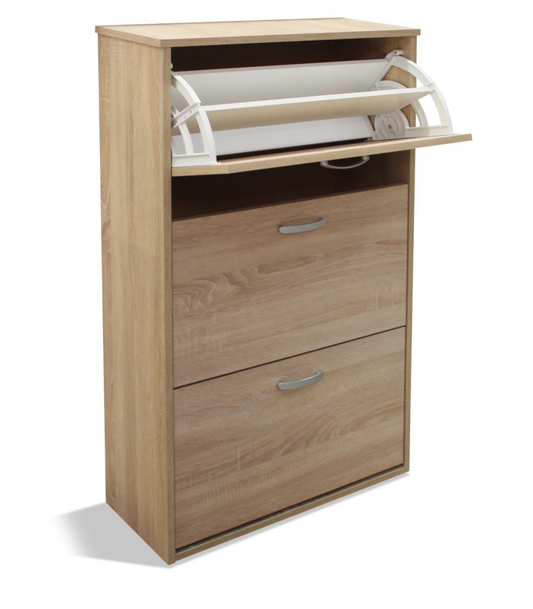 Mueble Zapatero Eco De 3 Puertas Acabado Roble Cambrian, 60 Cm(ancho) 107 Cm(altura) 25 Cm_0