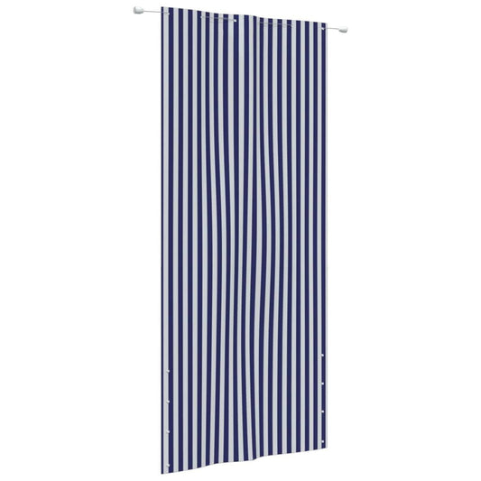 Vidaxl Toldo Pantalla Para Balcón Tela Oxford Azul Y Blanco 120x240 Cm_0
