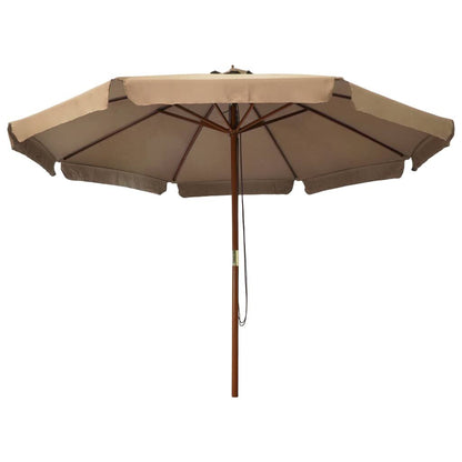 Vidaxl Sombrilla De Jardín Con Palo De Madera Gris Topo 330 Cm_1
