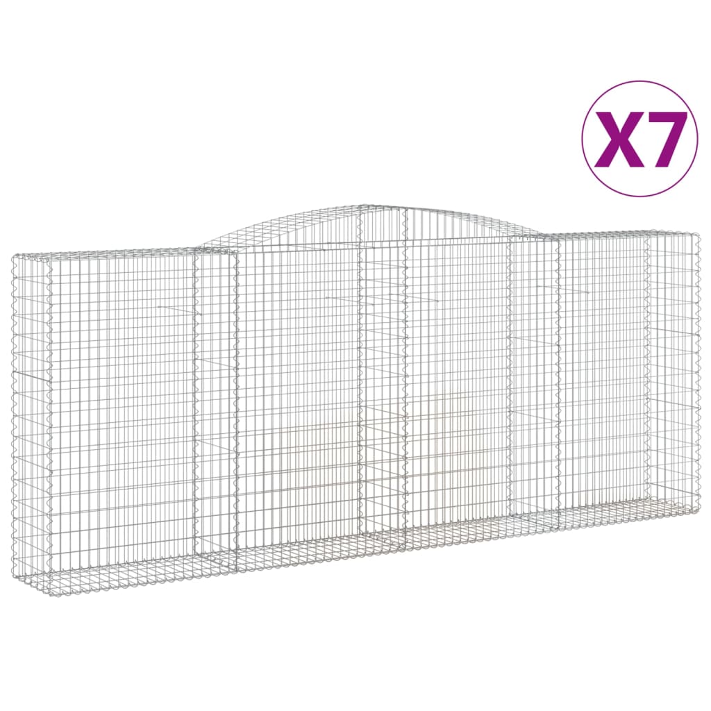 Cestas De Gaviones 7 Uds Forma De Arco Hierro 400x50x160/180 Cm_0