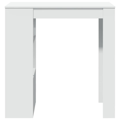 Mesa Bar Con Estantes Madera Ingeniería Blanca 102x50x103,5 Cm_2