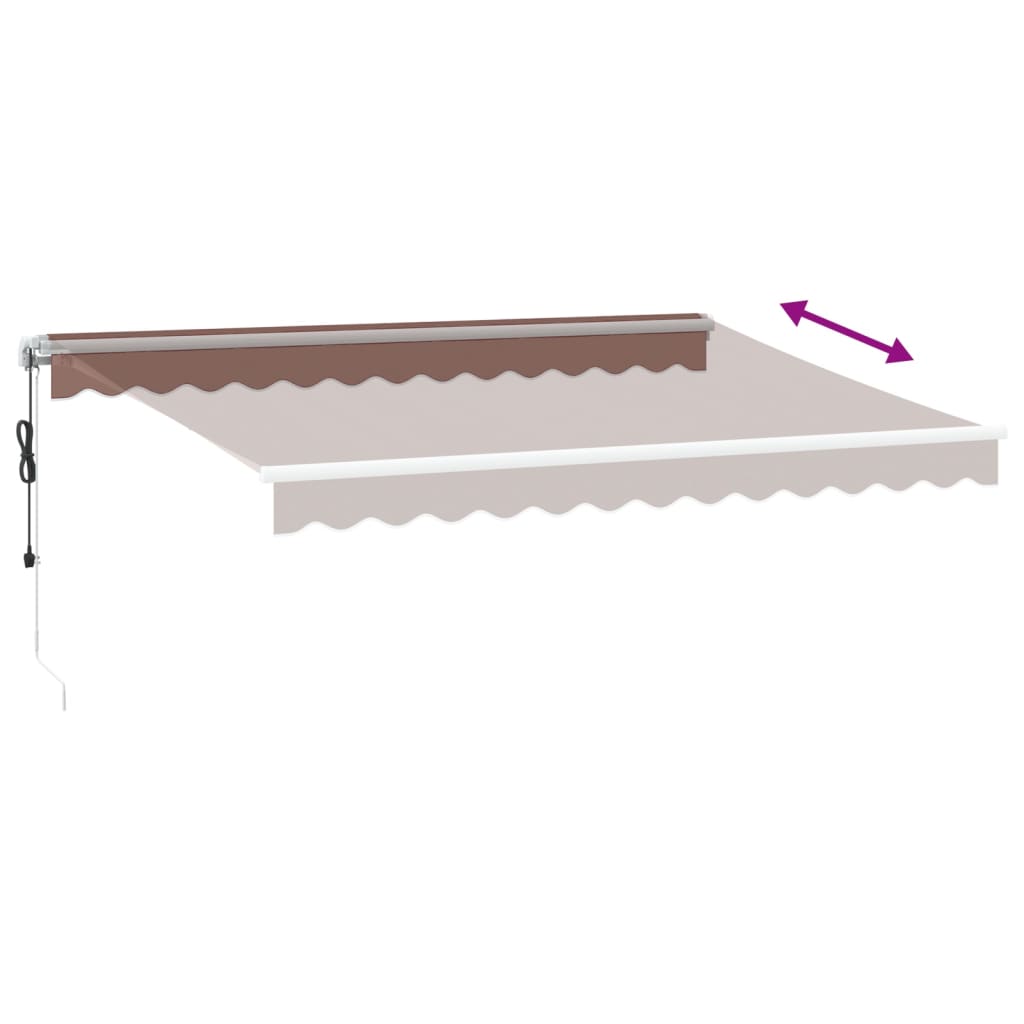 Toldo Retráctil Automático Con Luces Led Marrón 350x250 Cm_5