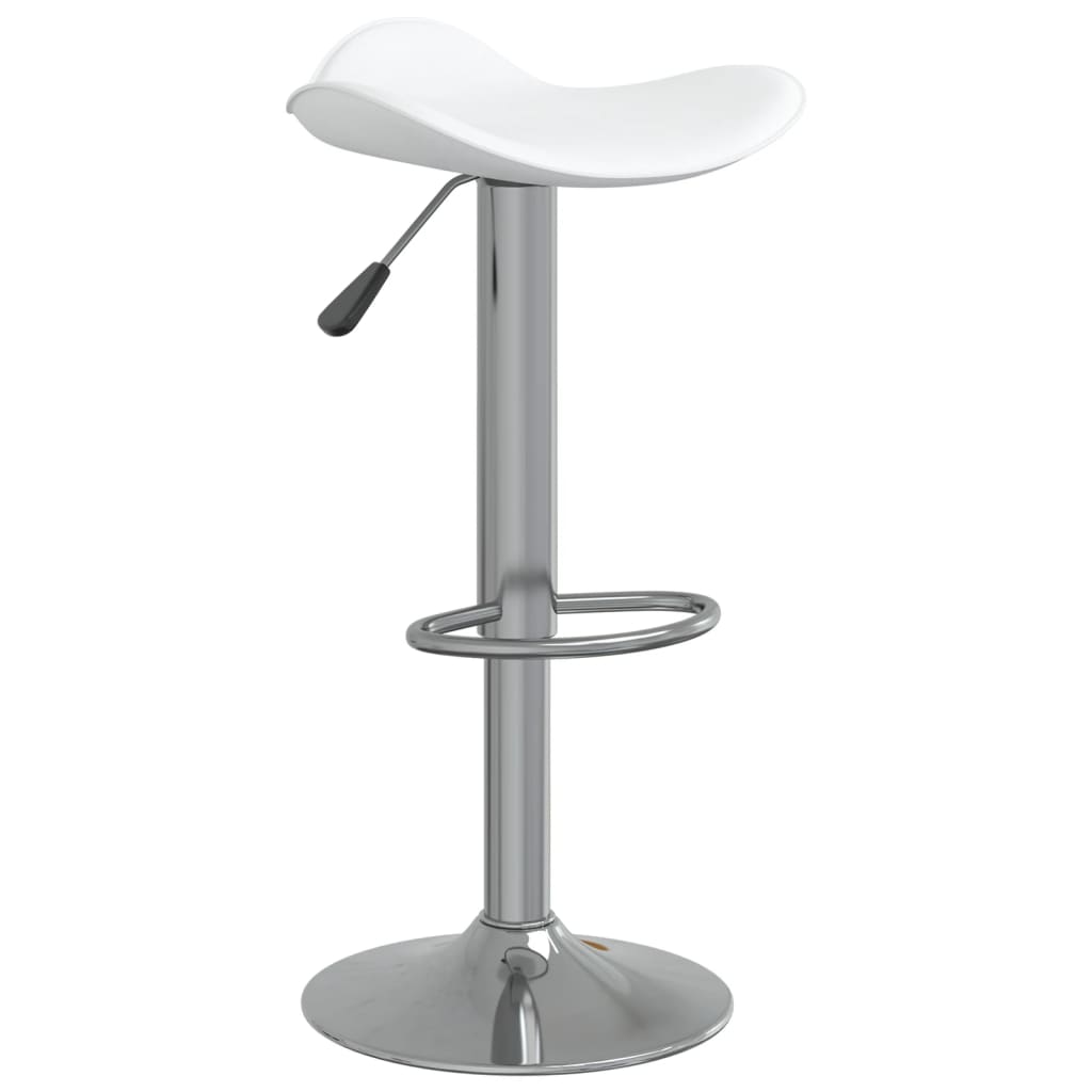 Taburete De Cocina De Acero Cromado Y Cuero Artificial Blanco_0