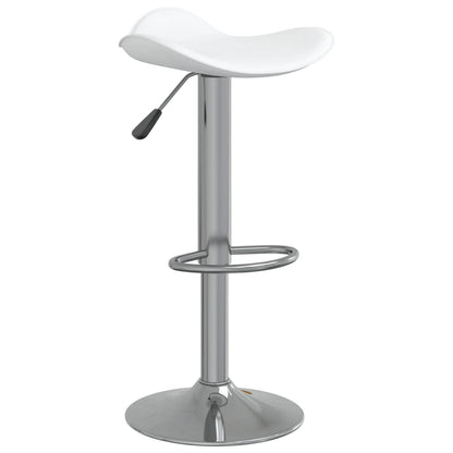 Taburete De Cocina De Acero Cromado Y Cuero Artificial Blanco_0