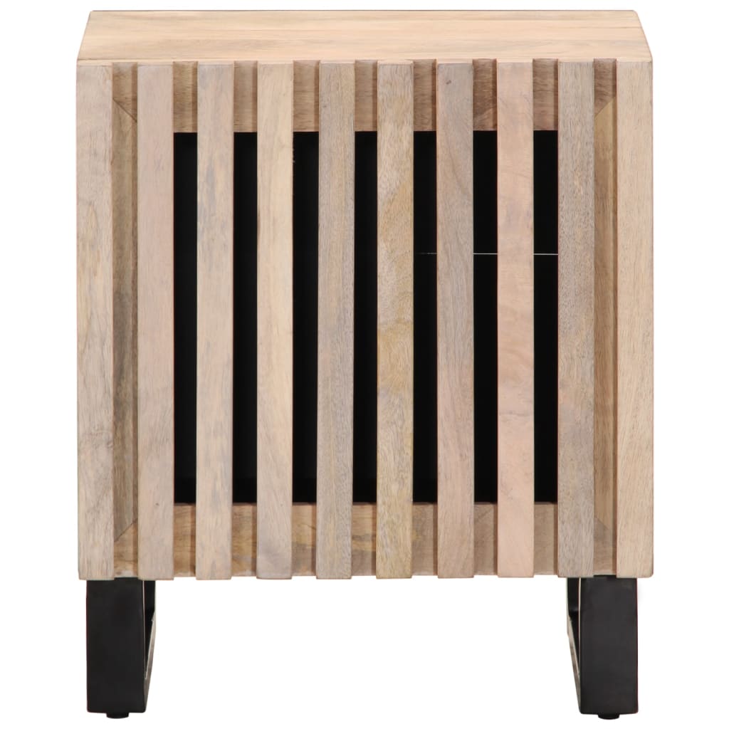Mesitas De Noche 2 Uds Madera De Mango Blanqueado 40x34x46 Cm_2