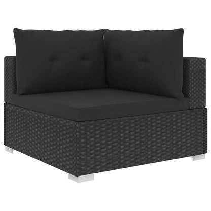 Vidaxl Set Muebles De Jardín 10 Piezas Y Cojines Ratán Sintético Negro_3