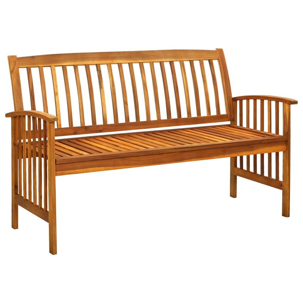 Vidaxl Banco De Jardín Con Cojín Madera Maciza De Acacia 147 Cm_1