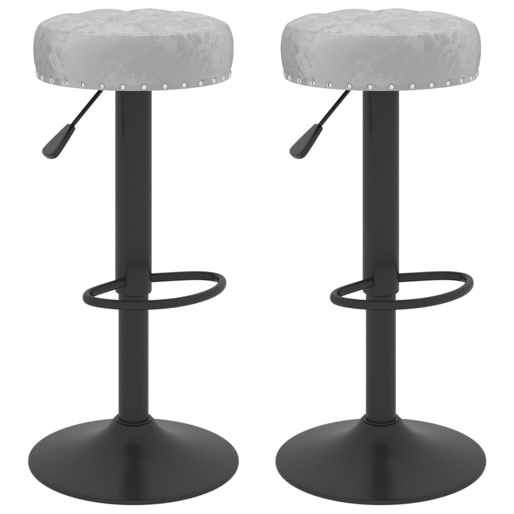 Taburetes De Cocina 2 Unidades Terciopelo Gris_0